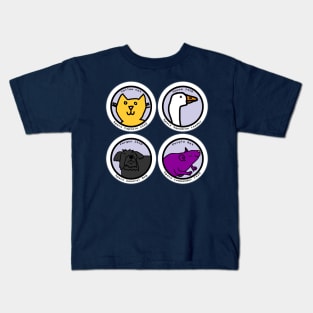 Funny Animals Space Crew Portraits Kids T-Shirt